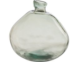 J-Line vaas Laura - glas - watergroen - Ø 16 cm