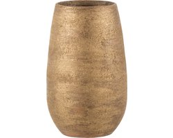 J-Line vaas Oneffen - keramiek - goud - small - Ø 12.4 cm