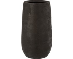 J-Line vaas Oneffen Ruw - keramiek - zwart - large - 41.5 cm hoog
