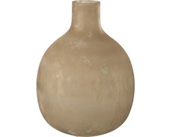 J-Line vaas Soda Fles Laag Rond - glas - goud - 43 cm hoog