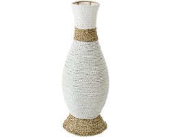 J-Line vaas - zeegras - wit/naturel