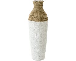 J-Line vaas - zeegras - wit/naturel