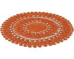 J-Line vloerkleed Oosters Rond - jute - donkeroranje - large