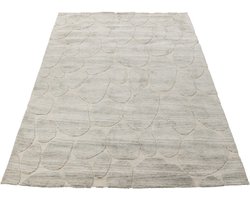 J-Line vloerkleed Steen Motief - polyester - grijsblauw