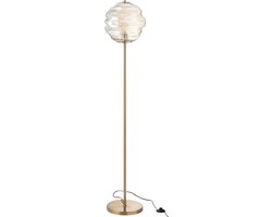 J-Line vloerlamp Bijenkorf - glas - licht cognac