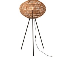 J-Line vloerlamp Driepoot - rotan/metaal - bruin/zwart - small