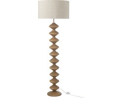 J-line - Vloerlamp Rups Populierenhout Naturel/grijs - 48x48x156cm