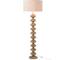 J-Line vloerlamp Rups - populierenhout - naturel/grijs
