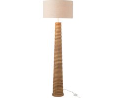 J-line - Vloerlamp Schroefdraad Hout Naturel/grijs - 48x48x160cm