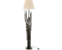 J-Line vloerlamp Takken Kastanje - hout - zwart