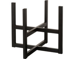 J-Line voet voor bloempot/mand - metaal - zwart - small - 35 cm hoog