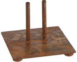 J-Line voet voor tuinprikker - tuinsteker 2 pin - ijzer - roest - small