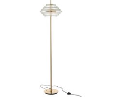 J-Line voetlamp Doorschijnend - metaal/glas - goud - LED lichtjes