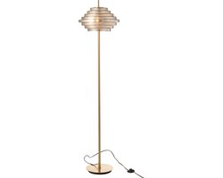 J-Line voetlamp - metaal/glas - goud - LED lichtjes