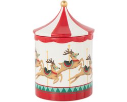 J-Line voorraadpot Draaimolen Dolomiet - kunststof - rood/wit