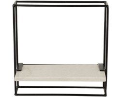 J-Line wanddecoratie 1 Plank - ijzer/marmer - zwart/wit - small