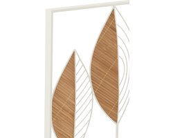 J-Line wanddecoratie Bladeren - metaal/bamboe - mix - large
