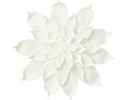 J-Line wanddecoratie Bloem Eva - polyresin - wit - small - 2 stuks