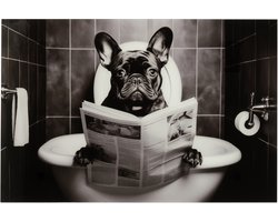 J-Line wanddecoratie Bulldog - glas - mix