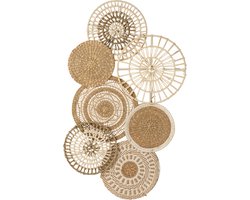 J-Line wanddecoratie Cirkels - jute - naturel