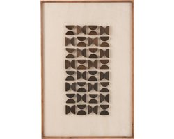 J-Line wanddecoratie Josh - dennenhout/canvas - naturel