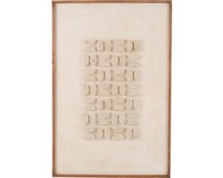 J-Line wanddecoratie josh - dennenhout/canvas - wit