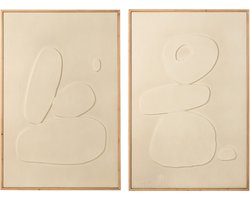 J-Line Wanddecoratie - MDF - wit - assortiment van 2