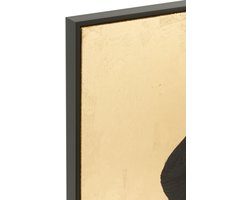 J-Line wanddecoratie Rechthoek Zora - canvas - zwart/goud