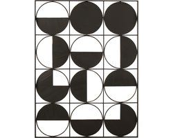 J-Line wanddecoratie Ronden - ijzer/glas - goud/zwart
