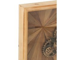 J-Line wandklok Vierkant - hout - naturel - small