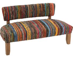 J-Line zetel 2P Chindi - hout/textiel - mix