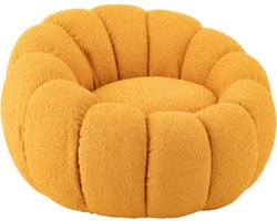 J-Line zetel Bloem - textiel - mosterdgeel