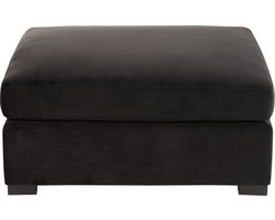 J-Line zetel Ottoman 2 pers - velvet/hout - zwart