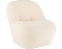J-line - Zetel Teddy Bouclé Wit - 78x88x72cm