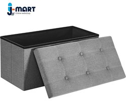 J-Mart Opbergbankje met Deksel - Bankje met Opbergruimte - Deken Kist - Speelgoedkist - 76 x 38 x 38 cm (L x B x H) - 80 Liter