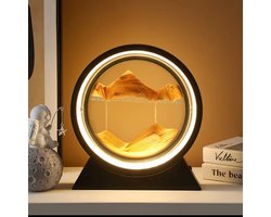 J-Trade Zandloper Lamp – ZandLamp - Design lamp - 3500K Warm Wit – USB & Batterij – Draaibaar 360° – Met Knipperlichtstand – Geel/Goud – Inclusief Spuitje en Handleiding