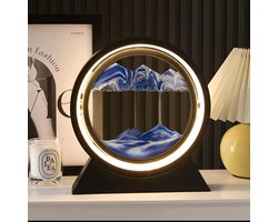 J-Trade Zandloper Lamp – Zandloper Lamp - 3500K Warm Wit – USB & Batterij – Draaibaar 360° – Met Knipperlichtstand – Blauw – Inclusief Spuitje en Handleiding