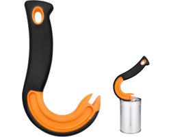 J-vormige multifunctionele blikopener – Keukengereedschap met haak, lipje om blikken te openen en flessenopener, waarmee je moeiteloos alle soorten blikken kunt openen.