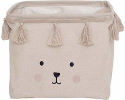 Jabadabado - K016 Opbergman mand klein Teddy met franjes