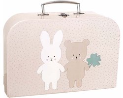 Jabadabado Tinnen theeservies in koffer Teddy & Bunny (15 delig)