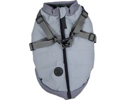 Jack and Vanilla Dogwalk - Jacket Harness London - Hondenjas met geïntegreerd harnas - Kleur: Grijs - Ruglengte: 24 cm