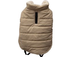 Jack and Vanilla Dogwalk Jas - Regenjas met fleece - Kleur: Beige - Maat M - 35 cm