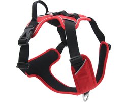 Jack and Vanilla - EXPEDITION - Honden Tuigje - Kleur: Rood - Maat: S - Halsomvang tussen 25-38 cm - Borstomvang tussen 37-50 cm