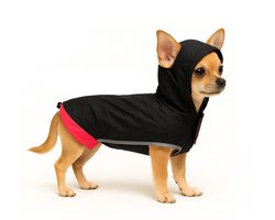 Jack and Vanilla Hondenregenjas - Lengte 25 cm - Regenjas chihuahua - Reflecterend - Zwart