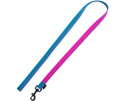 Jack and Vanilla Hondenriem voor pup en volwassen hond - Hondenriem - Honden riem - hondenriem Stripe Blauw / Roze - M