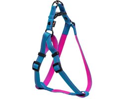 Jack and Vanilla Hondentuigje - instaptuigje - Honden tuig - Stripe - Blauw - Roze - S