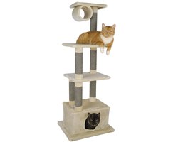 Jack And Vanilla Krabpaal - Luxe grote krabpalen - Kattenmeubel hoog - Krabpalen voor grote katten - 151 cm hoog - Beige grijs