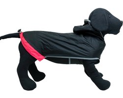 Jack and Vanilla OUTDOOR Regenjas voor hond - 35cm - Honden regenjas - Hondenjas - Reflecterend - Zwart