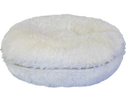 Jack And Vanilla Puff - Hond Kussens - Jv Puff Long Plush Wit-ø70cm - 2.19 - Long Plush Wit