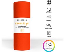 Jacobson - Hoeslaken - 100x200cm - Jersey Katoen - tot 23cm matrasdikte - Oranje